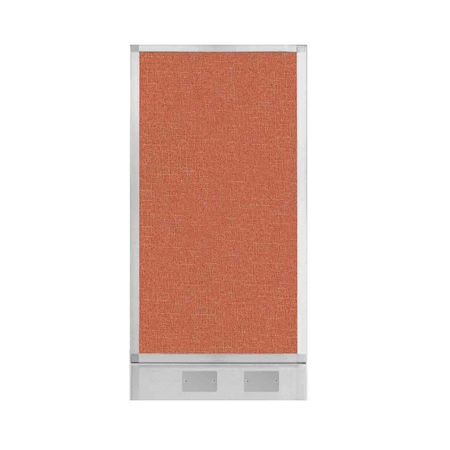 Hush Panel Configurable Cubicle Partition 2' X 4' Papaya Fabric W/ Cable Channel